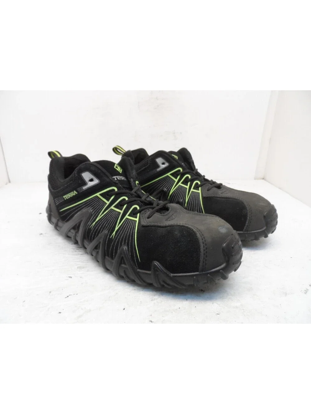 Terra Mens Spider 3.0 Composite Toe Work Shoes Black/Green Size 8M